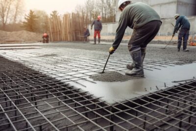 Concrete construction site