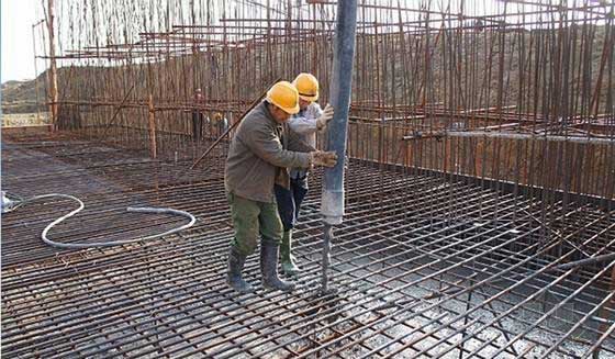 Summer concrete pumping and construction