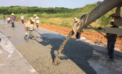 Paving concrete