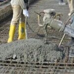 Site construction, concrete pouring